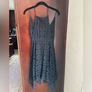 Free People Black Lace Midi Dress